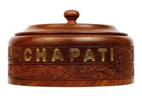 Wooden Chapati Box With Stainless Steel
