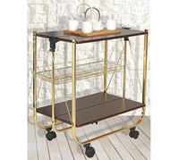 Foldable Kitchen Trolley Golden Frame