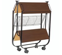Foldable Kitchen Trolley Walnut Colour