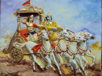 Glass Fiber Krishna Arjun Wall Mural