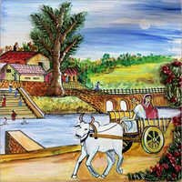Decorative Village Scene Painting