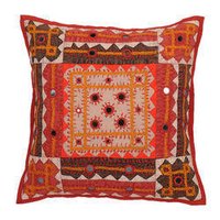 Designer Mirror Work Cushion Cover