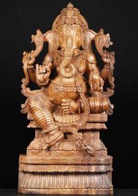 wooden ganesh statue