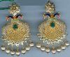 Gold Green Stone Earring