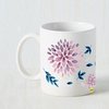 Flower Printed White and Black Coffee Mug