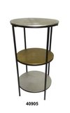 3 Tier Round Iron Table With Aluminium Top