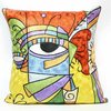 Handmade Picasso Modern Silk Chain Stitch Crewel Cushion Cover