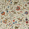 Kashmir Hand Embroidered Jacobean Floral Vintage Home Decor Crewel Fabric