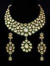 Fashionable Kundan Meena Necklace Set