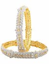 Gold Plated Floral Design AD Bangle Set for Women