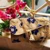 Flower Embroidery Jute Bag