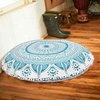 Indian Room Decorations Deepak Mandala Round Seating Pom Pom Cushion Cover