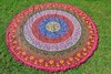 Guru Mandala Indian 100% Cotton Floral Print With Tassels Hippy Roundie