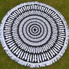 Apsara Mandala Print Indian 100% Cotton Roundie With Tassels