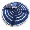 Indian Tie Dye Mandala Handcrafted Black and White Roundie