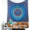 Naptol Print Indian 100% Cotton Handmade Peacock Mandala Bohemian Wall Hanging Bedsheet Tapestry