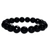 Natural Stone Black Obsidian Faceted Bead Bracelet (12 mm)