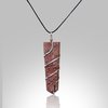 Natural Stone Red Jasper Flat Wrap Pendant