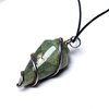 Natural Stone Green Aventurine Spiral Wrapped Energy Pendant