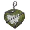 Natural Stone Vesuvianite Flat Wrapped Pendant