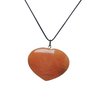 Natural Stone Carnelian Heart Puff Pendant For Intimacy
