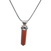 Natural Stone Red Jasper Point Pendant with Seven Chakra