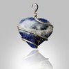 Natural Stone Sodalite Heart Wrapped Pendant