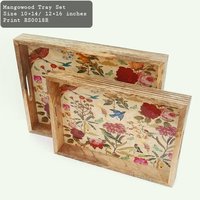 Customized Printed Wooden Trays Set