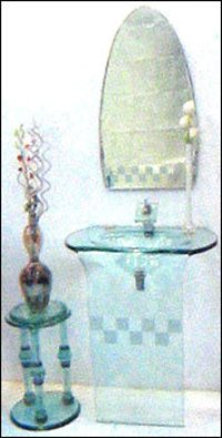 One Piece Wash Basin With Mirror