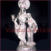 Radha Krishana Silver Statue