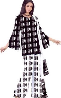 Black And White Designed Suit Fabrics