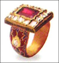 Gold Enameled Rings
