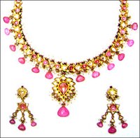 Gold Enameled Traditional Necklace