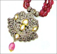 Gold Enameled Victorian Pendants