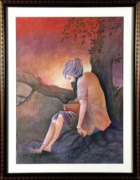 Old Man With Book Painting