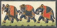 Silk Painting 3 Elephant Medium