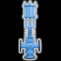 Cast Carbon Steel 3 Way Pneumatic Cylinder Operated Control Valve Flanged