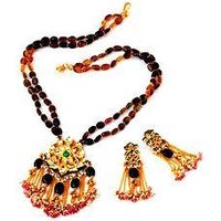 Stoned Studded/ Beaded Necklace Set
