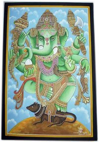 Designer Ganesh Ji Cotton Paintings