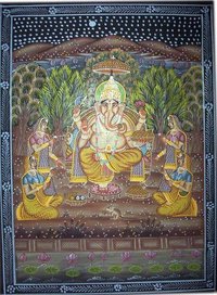 Lord Ganesha Cotton Paintings