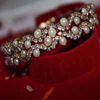 Pearl With Stone Bangle