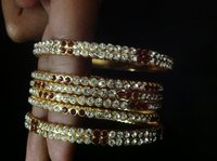Gold Plated Stone Bangles