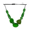 Stunner Green Resin Bead Black Cotton Dori Strand Necklace