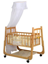 Cozy Wooden Baby Cradle
