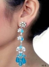 Ladies Fancy Rhodium Earring
