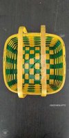 Bamboo Square Fruit Baskets With Handle