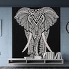 Elephant Printed Handmade Hand Printed Wall Hangings Indian Black And White Home Decor Tapestry
