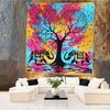 Dual Elephant Tree Of Life Indian 100% Cotton Wall Hangings Tapestry