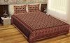 Bagru Block Printed Indian Handmade Brown Mutty Color Floral Rajasthani Bedspread