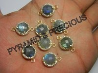 Labradorite Connector With CZ